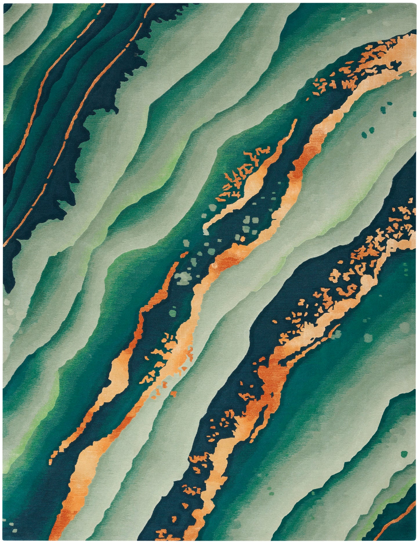 Nourison Home Prismatic PRS30 Emerald Contemporary Hand Tufted Rug