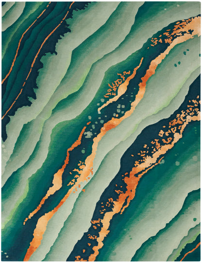 Nourison Home Prismatic PRS30 Emerald Contemporary Hand Tufted Rug