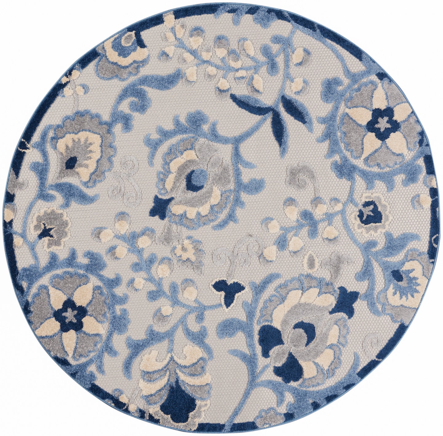 Nourison Home Aloha ALH17 Blue Grey Contemporary Power-loomed Rugs
