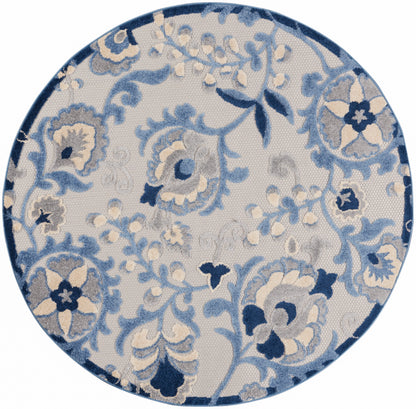 Nourison Home Aloha ALH17 Blue Grey Contemporary Power-loomed Rugs