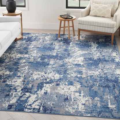 Nourison Home Grafix  Navy Blue  Contemporary