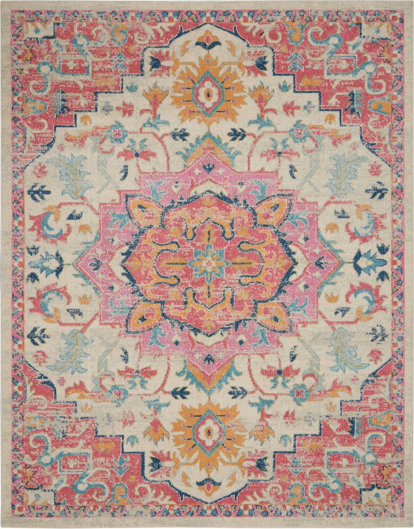 Nourison Home Passion PSN25 Ivory Pink Transitional Power-loomed Rugs