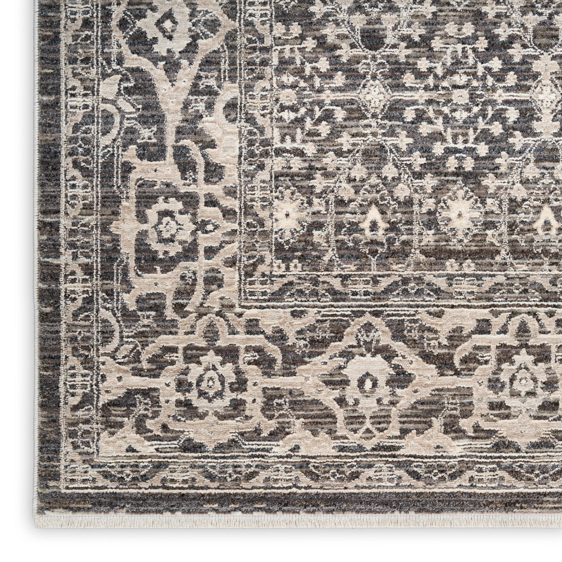 Nourison Home Shadows  Charcoal Ivory  Traditional