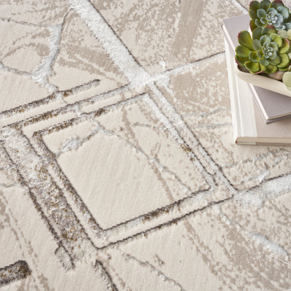 Nourison Home Glitz  Ivory Grey  Contemporary