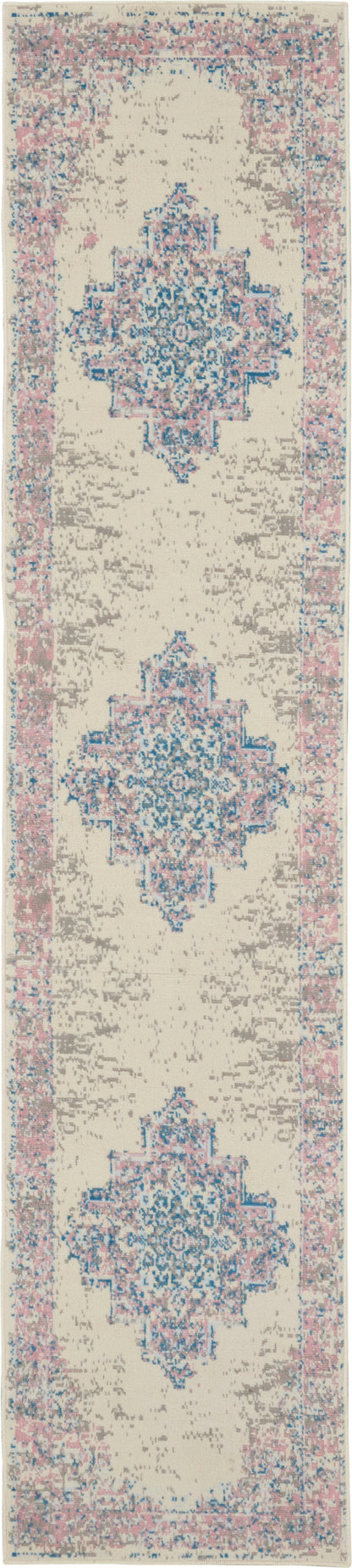 Nourison Home Grafix GRF14 Ivory Pink Transitional Power-loomed Rug