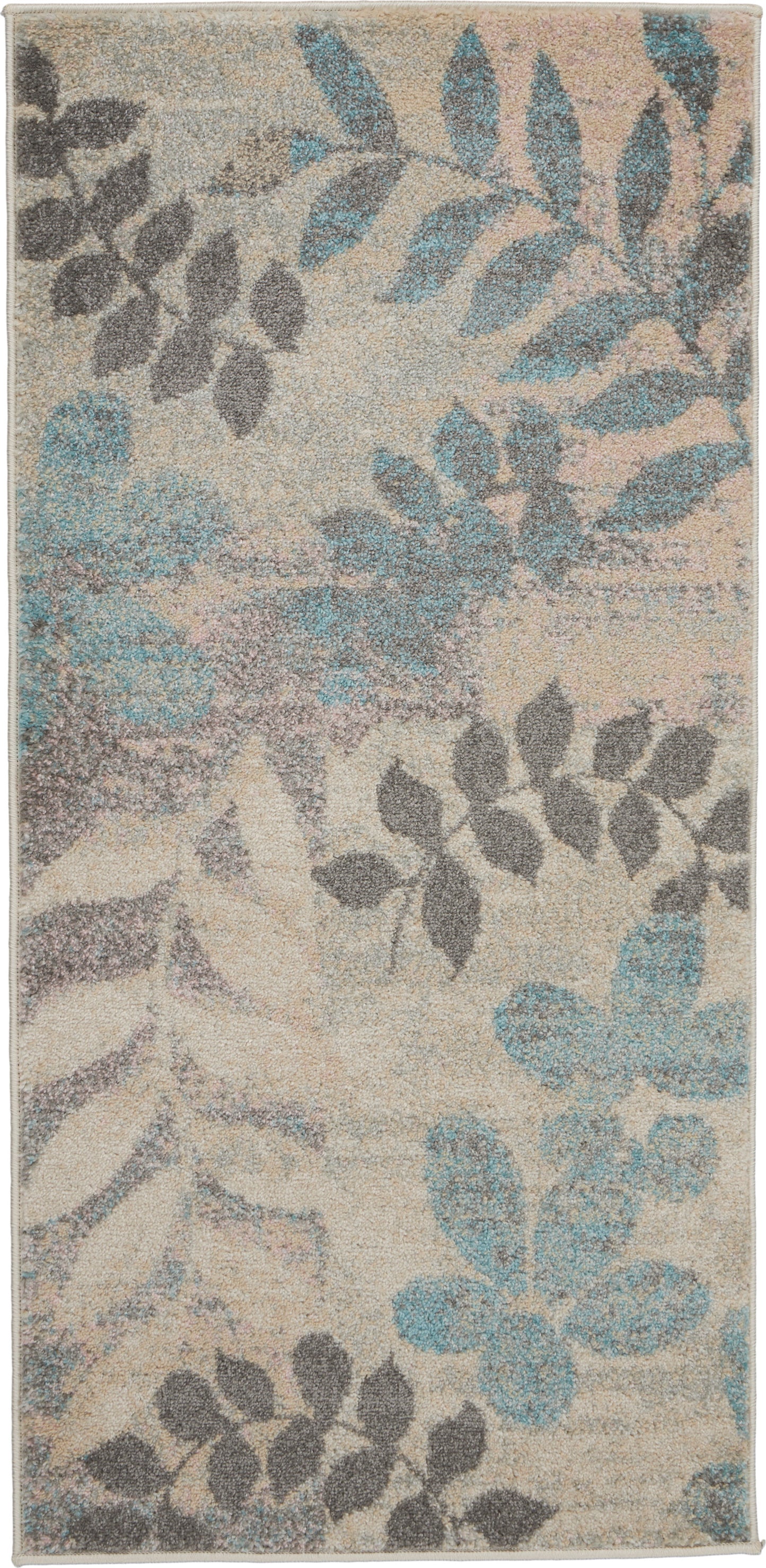 Nourison Home Tranquil TRA01 Ivory Light Blue Contemporary Power-loomed Rug