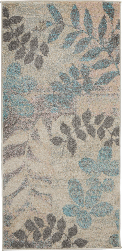 Nourison Home Tranquil TRA01 Ivory Light Blue Contemporary Power-loomed Rug