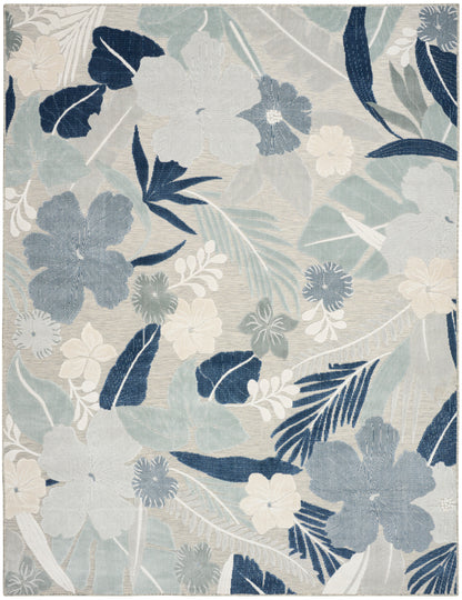 Nourison Home Suncoast SNC01 Grey Navy Contemporary Machine Woven Rug