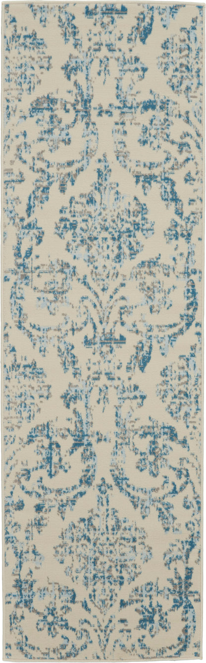 Nourison Home Jubilant JUB09 Ivory Blue Transitional Power-loomed Rug