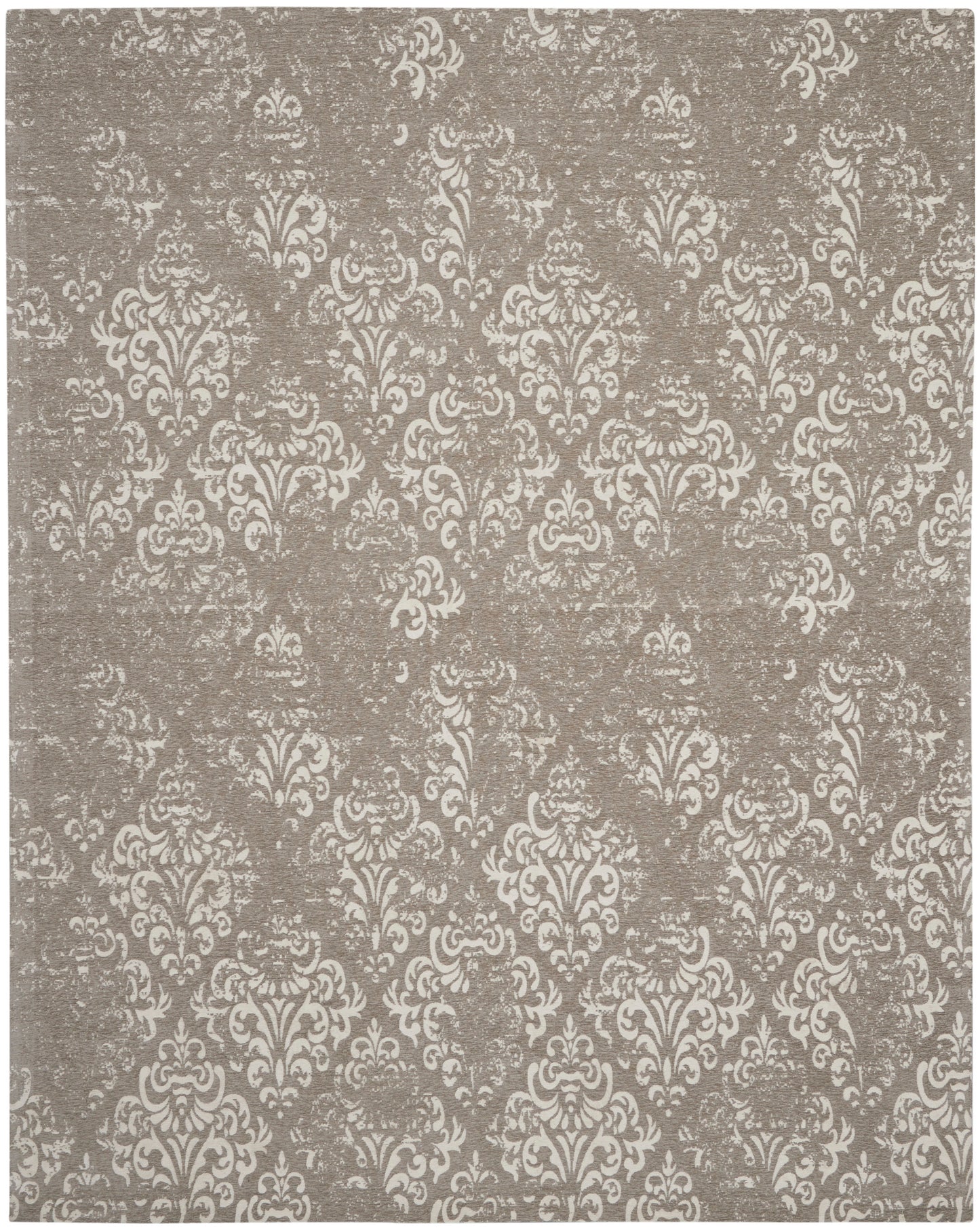 Nourison Home Damask  Ivory Grey  Traditional