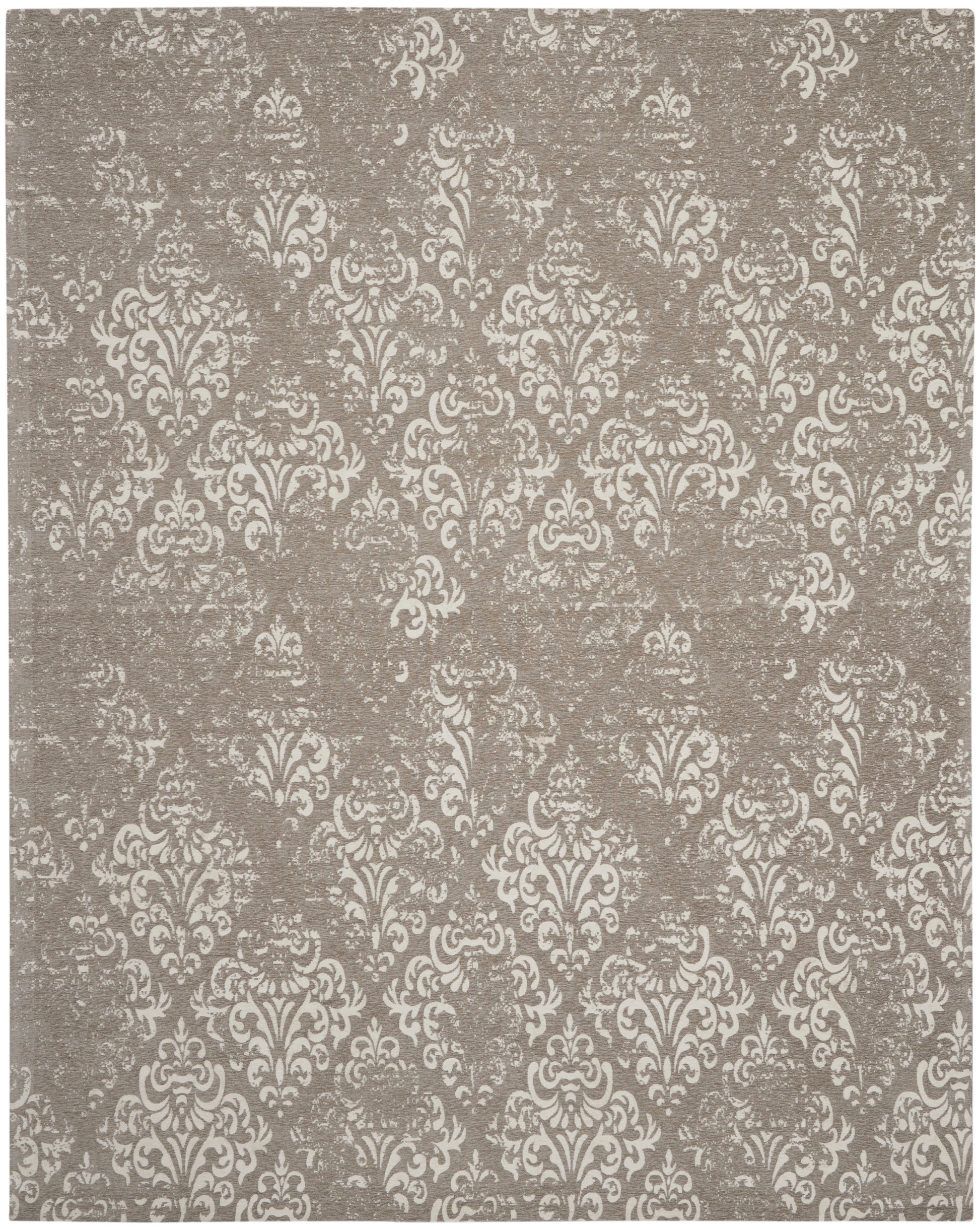 Nourison Home Damask  Ivory Grey  Traditional