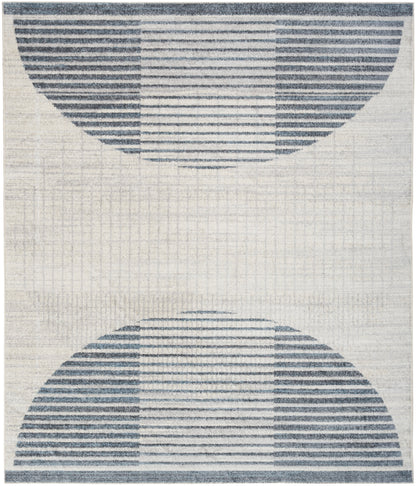 Nourison Home Astra Machine Washable  Ivory Blue  Contemporary