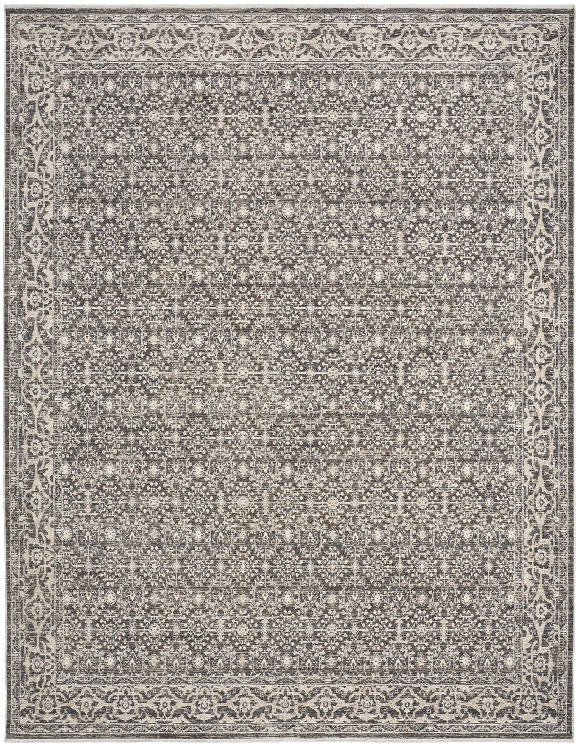 Nourison Home Shadows  Charcoal Ivory  Traditional