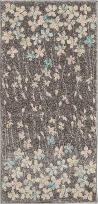Nourison Home Tranquil TRA04 Grey Beige Contemporary Power-loomed Rug