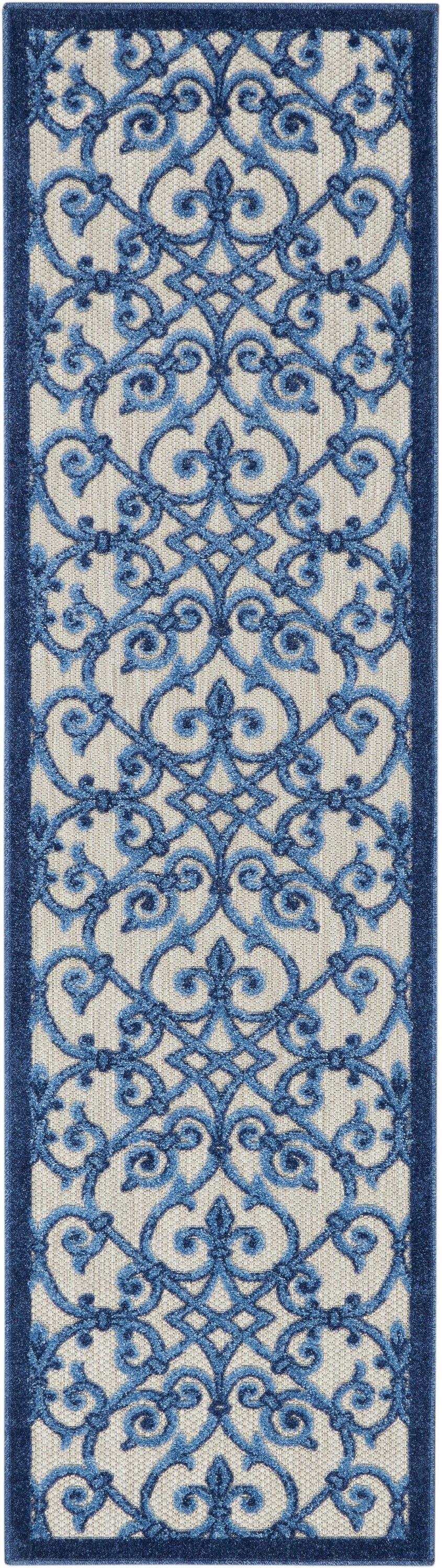 Nourison Home Aloha ALH21 Grey Blue Contemporary Power-loomed Rugs