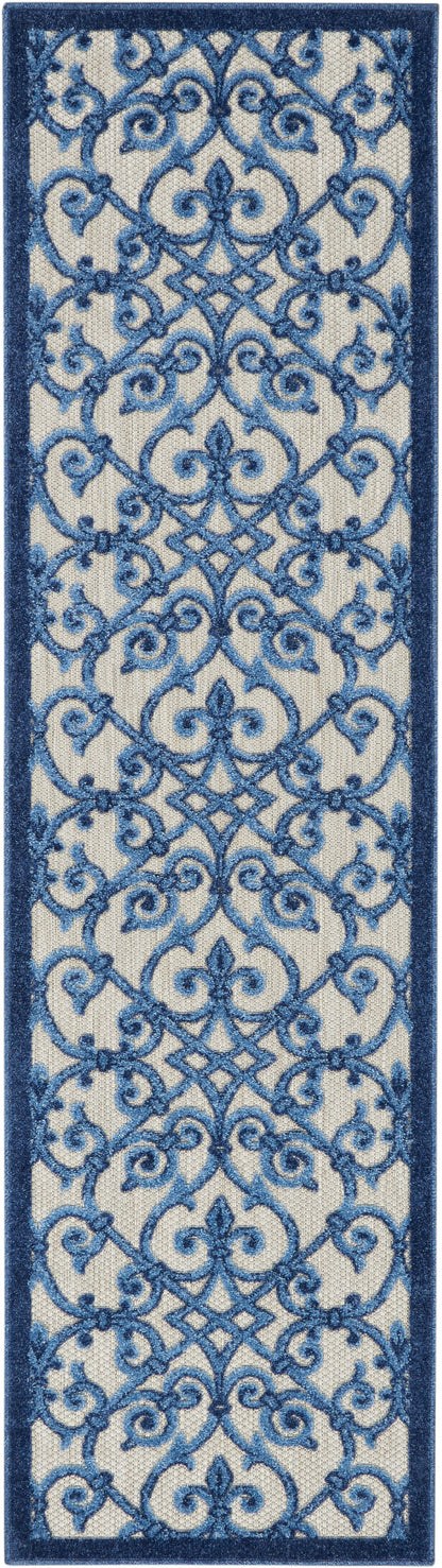 Nourison Home Aloha ALH21 Grey Blue Contemporary Power-loomed Rugs