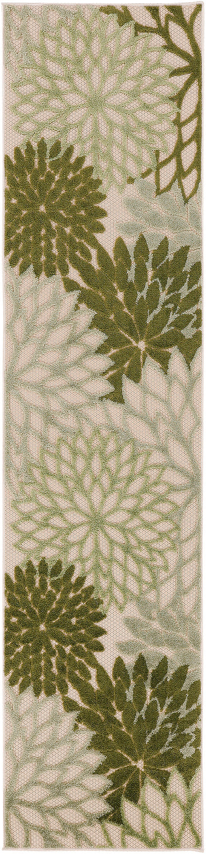 Nourison Home Aloha ALH05 Ivory Green Contemporary Power-loomed Rugs