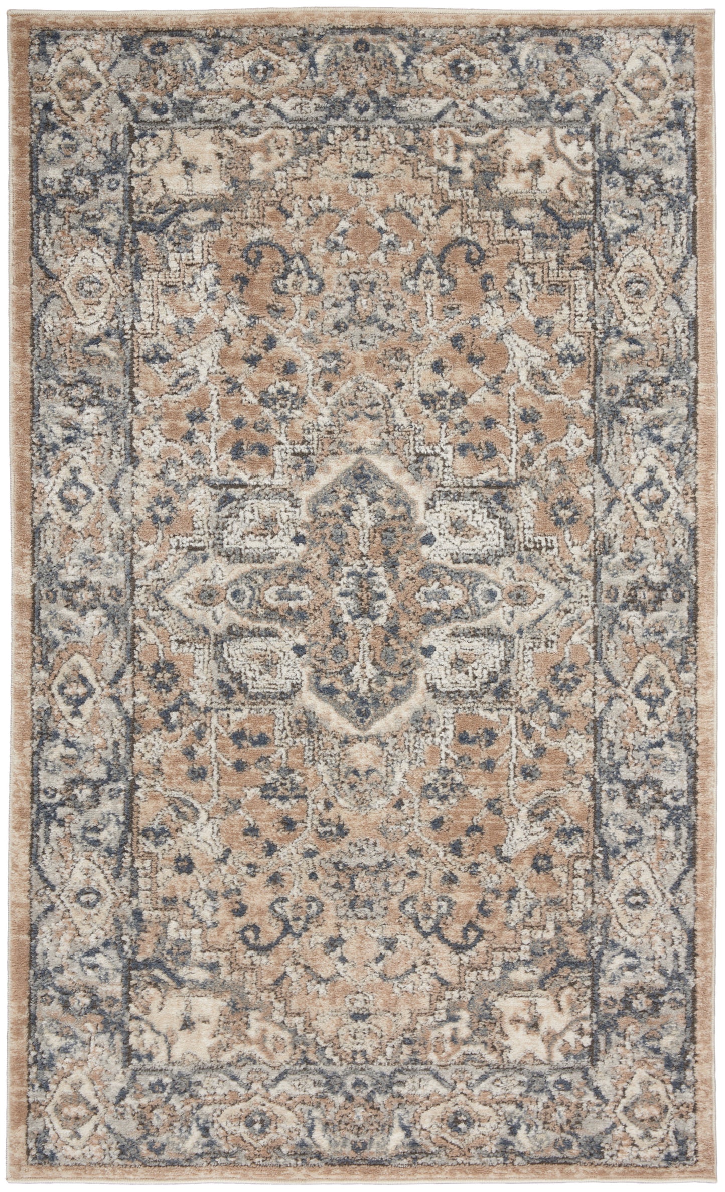 Nourison Home Quarry QUA05 Beige Grey Transitional Power-loomed Rugs