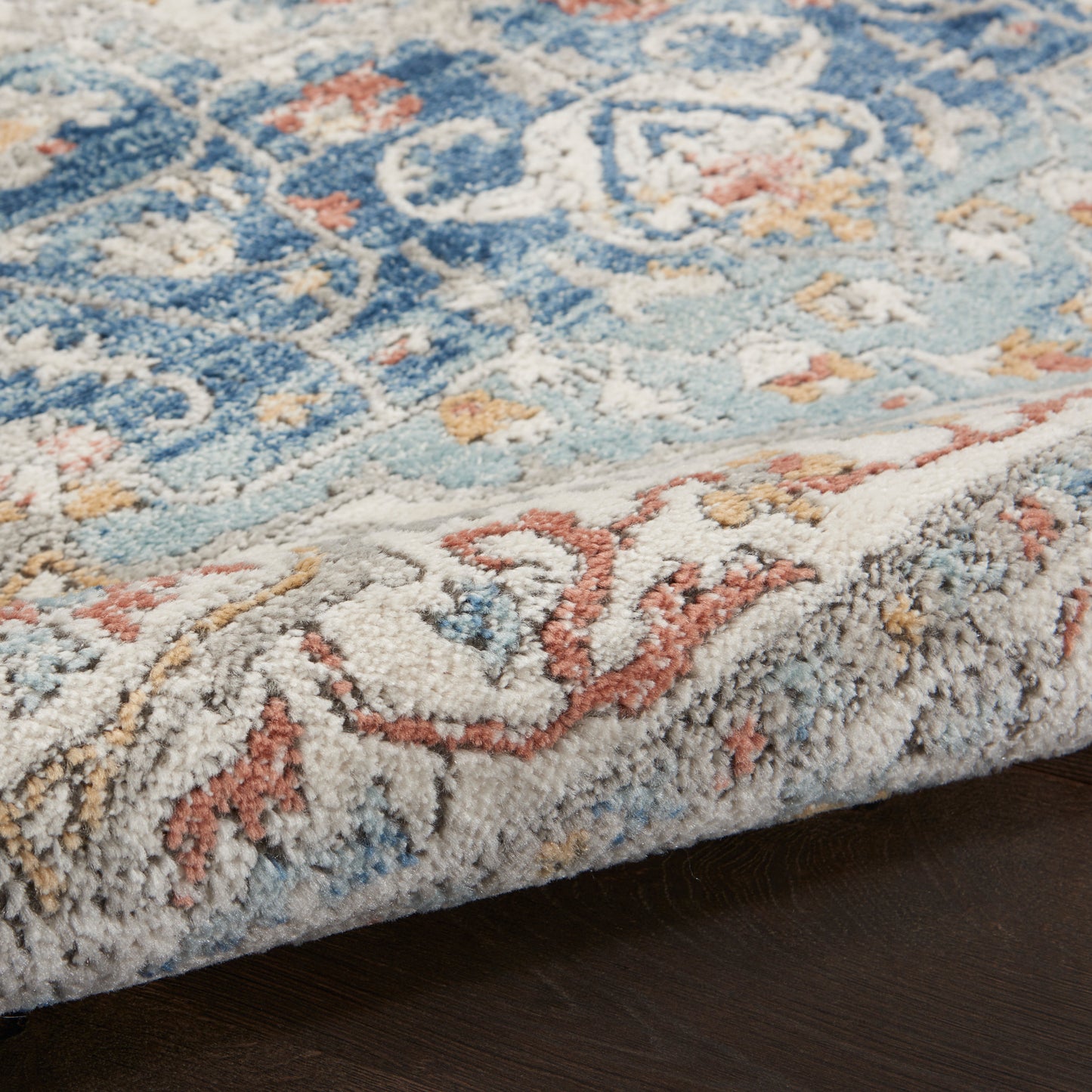 Nourison Home Quarry  Ivory Blue  Traditional
