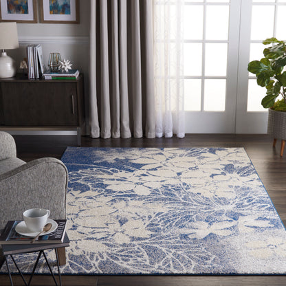Nourison Home Tranquil  Beige Navy  Contemporary