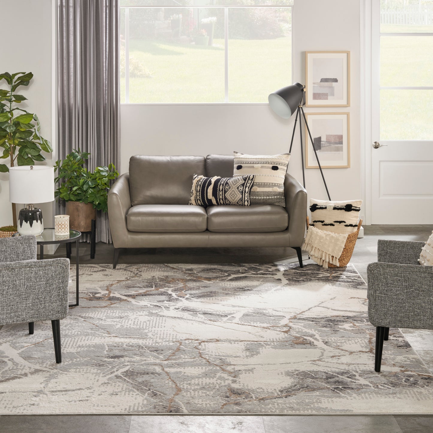 Nourison Home Elation  Ivory Grey  Contemporary