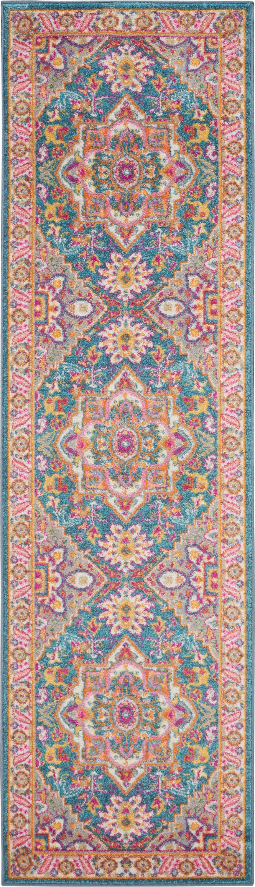 Nourison Home Passion PSN20 Teal Multicolor Transitional Power-loomed Rugs