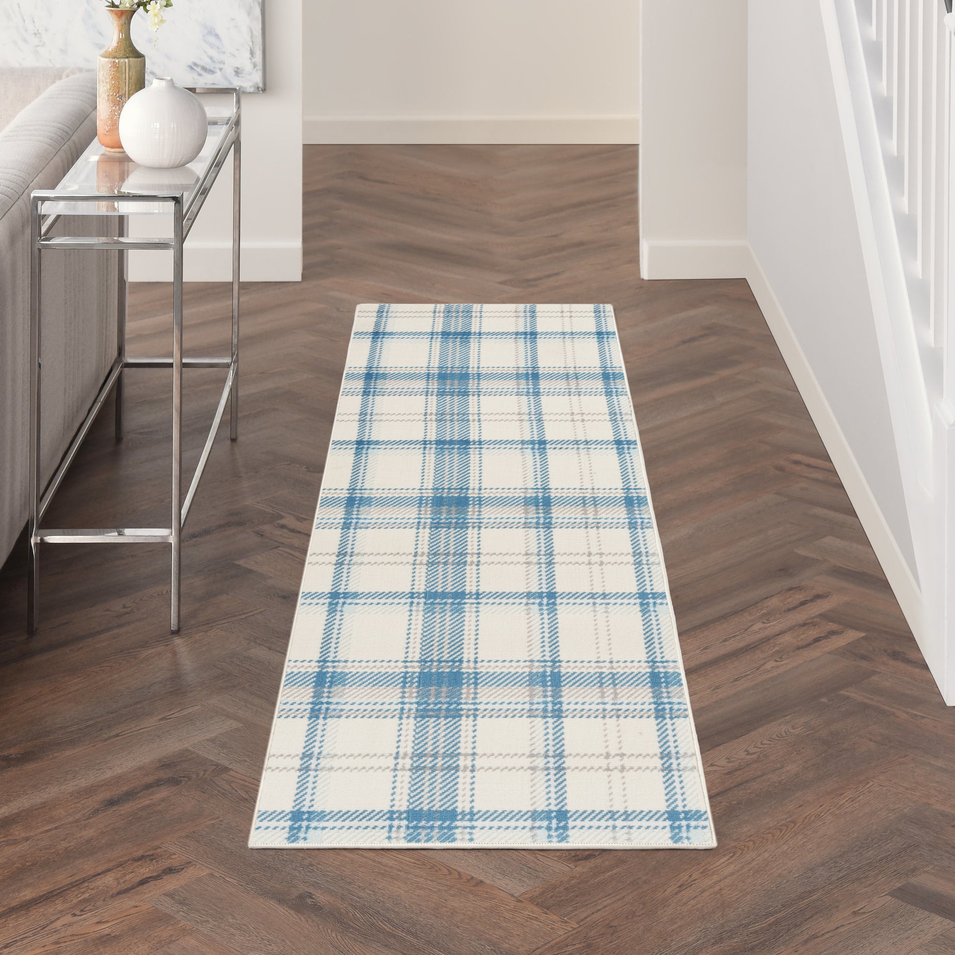 Nourison Home Grafix  Ivory Blue  Contemporary