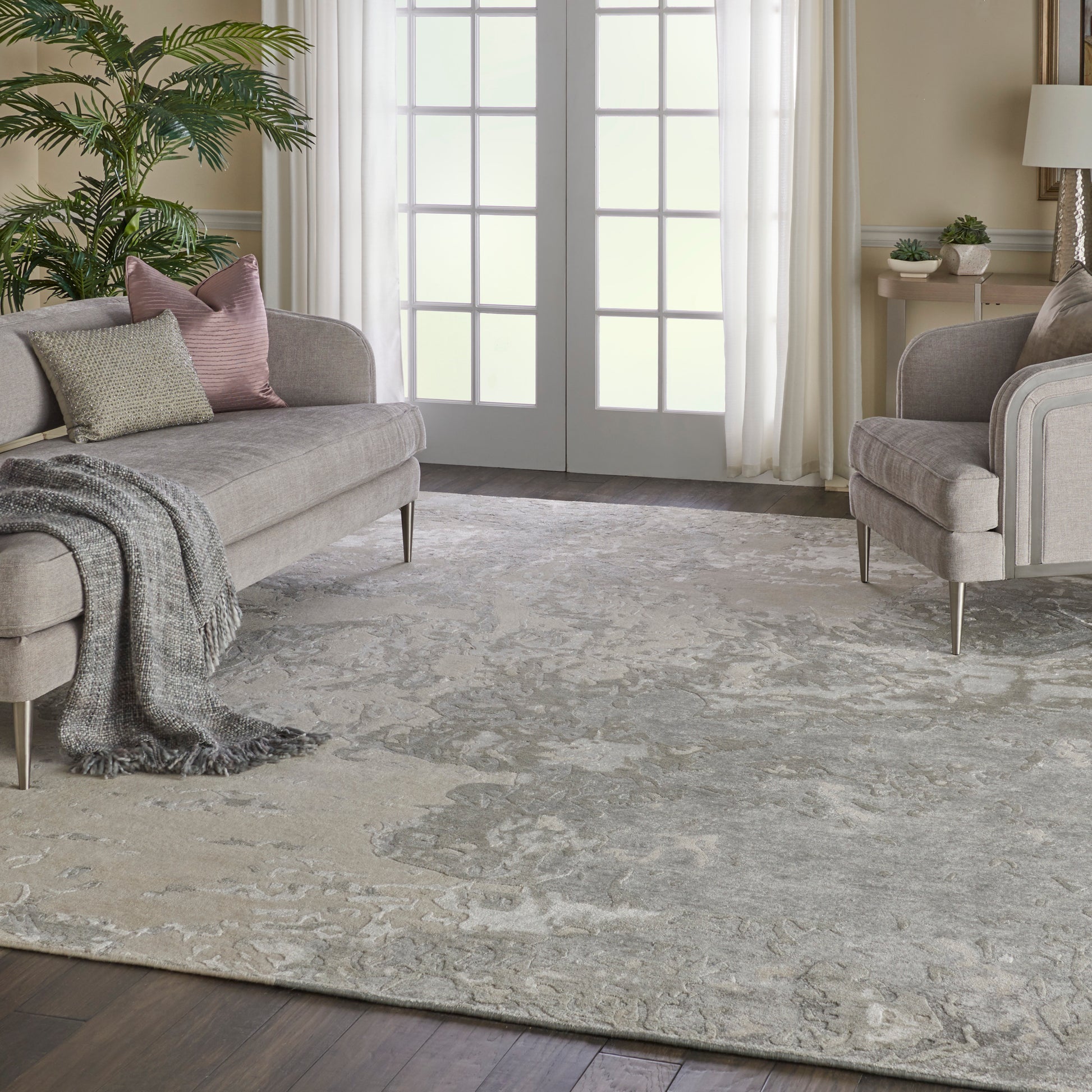 Nourison Home Silk Shadows  Sand  Contemporary