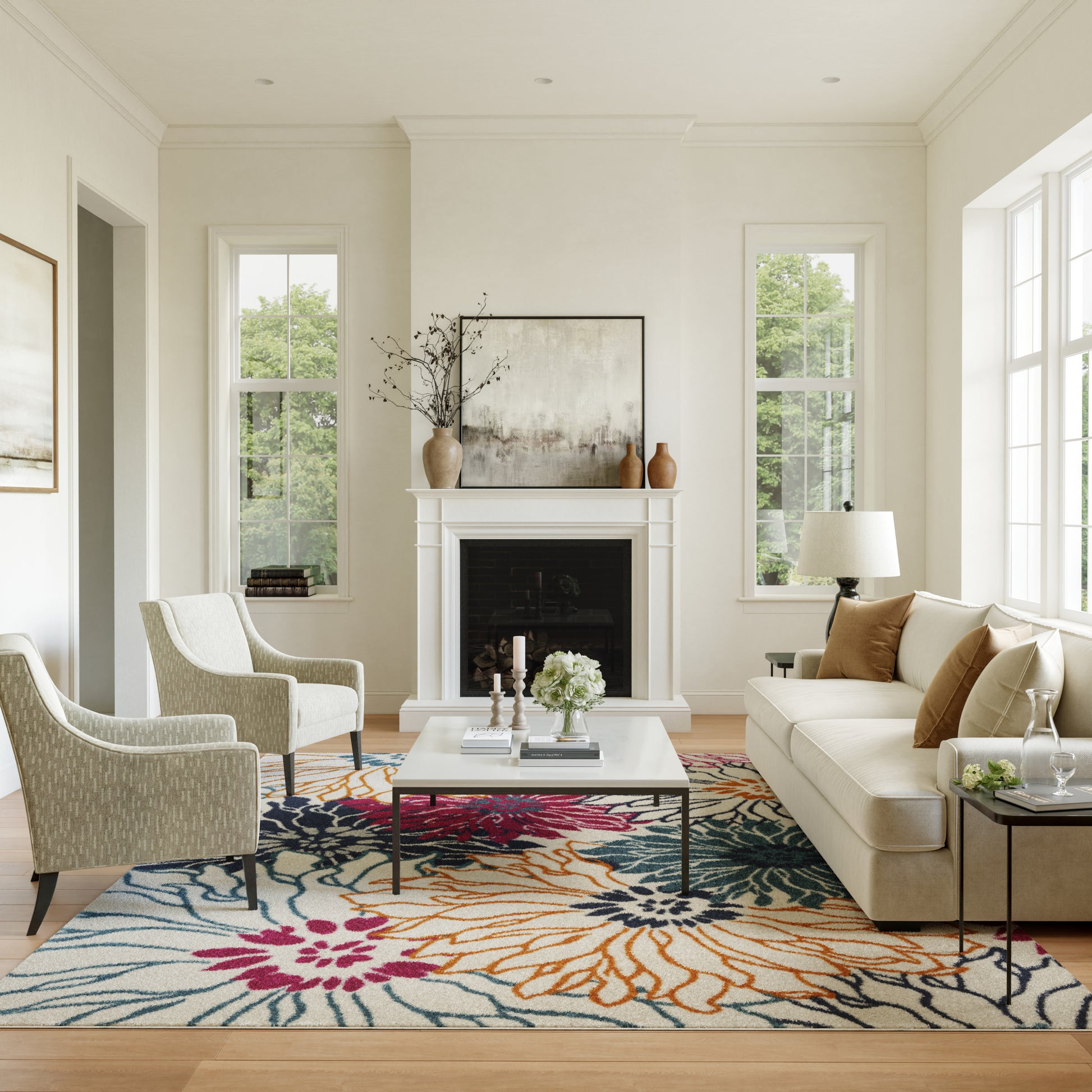 Nourison Home Passion  Ivory Multicolor  Contemporary