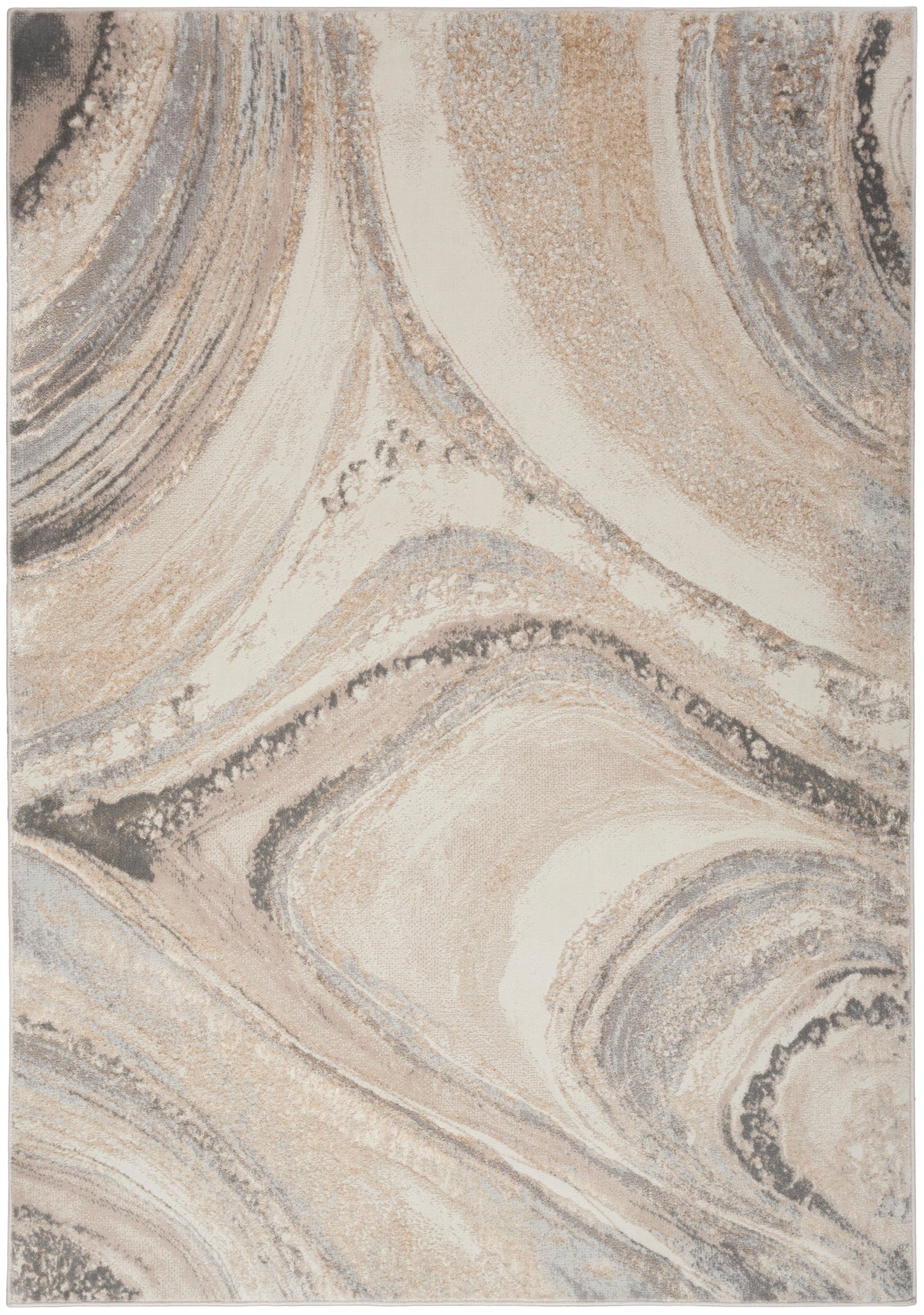 Nourison Home Splash BSK03 Cream Grey Contemporary Power-loomed Rug