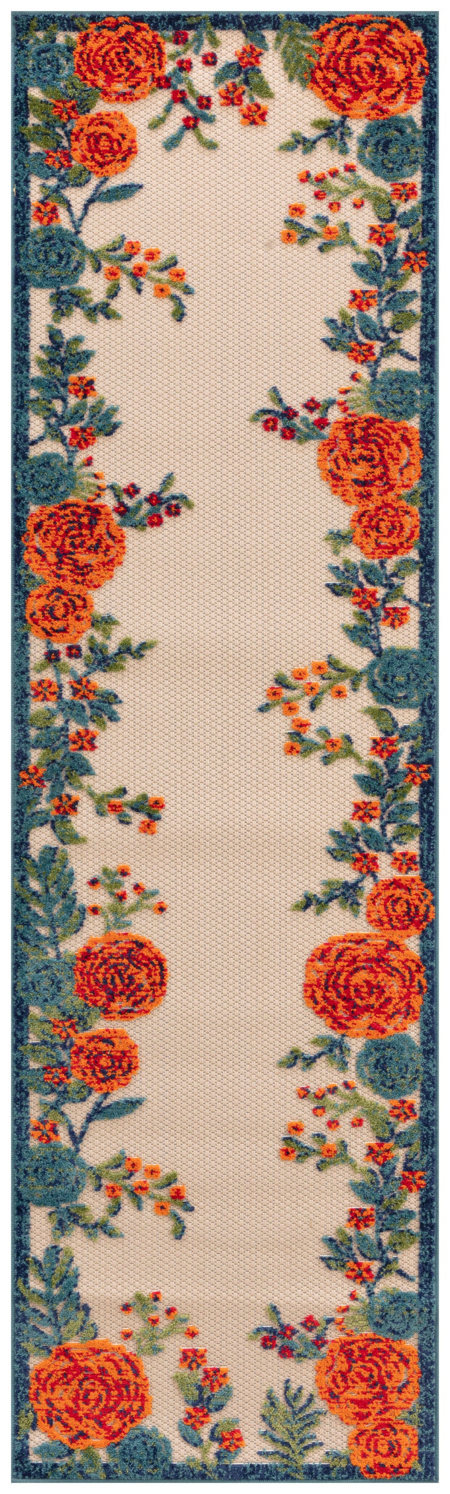 Nourison Home Aloha ALH32 Ivory Multicolor Contemporary Power-loomed Rugs