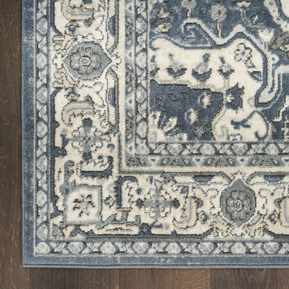 Nourison Home Quarry  Navy Ivory  Traditional