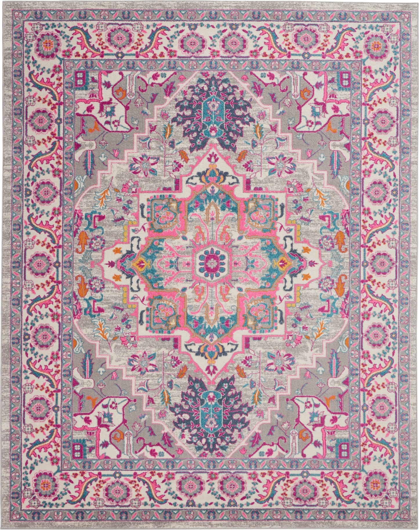 Nourison Home Passion PSN20 Light Grey Pink Transitional Power-loomed Rugs