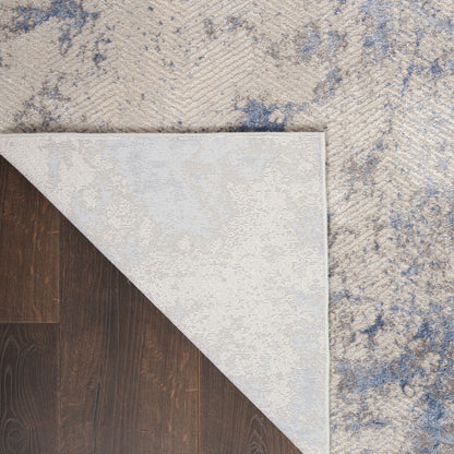 Nourison Home Silky Textures  Blue Ivory Grey  Contemporary