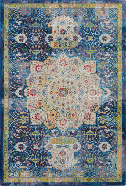 Nourison Home Ankara Global ANR03 Blue Traditional Power-loomed Rug