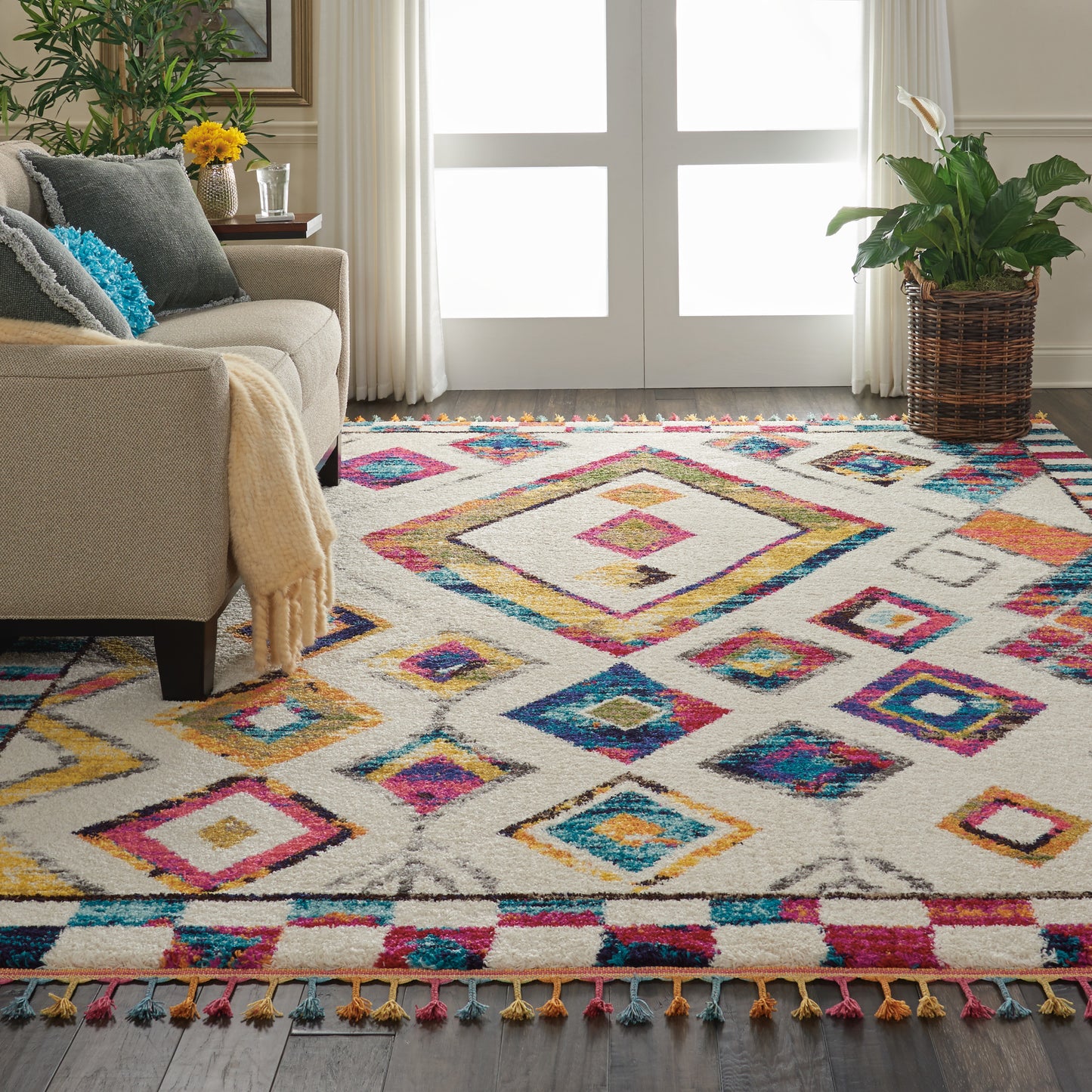 Nourison Home Nomad  Ivory Multicolor  Transitional