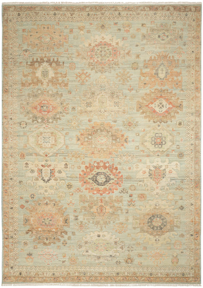 Nourison Home Heritage Vine HTV02 Light Blue Traditional Hand Knotted Rug