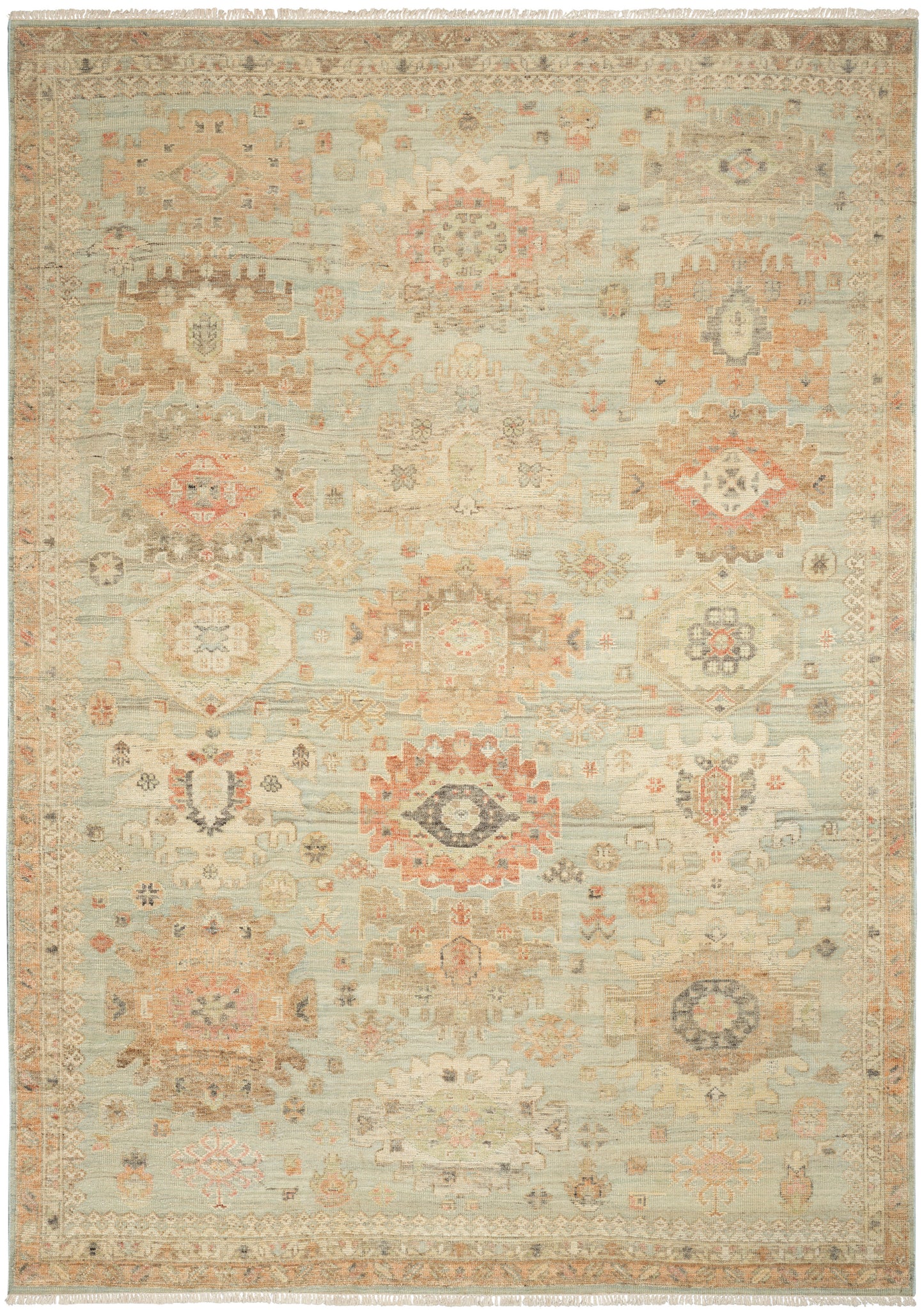 Nourison Home Heritage Vine HTV02 Light Blue Traditional Hand Knotted Rug