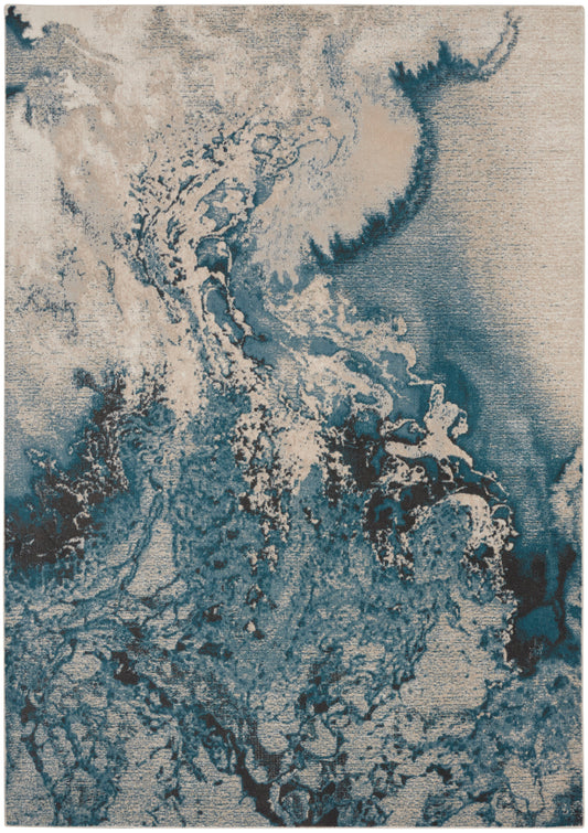 Nourison Home Maxell  Ivory Teal  Contemporary