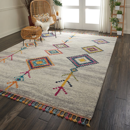Nourison Home Nomad  Cream Grey  Transitional