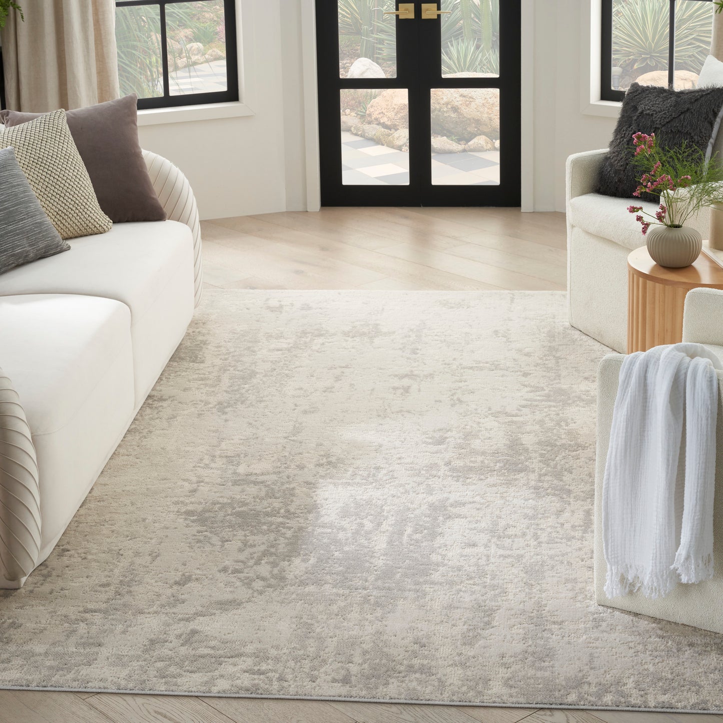 Nourison Home Quarry  Cream Grey  Contemporary