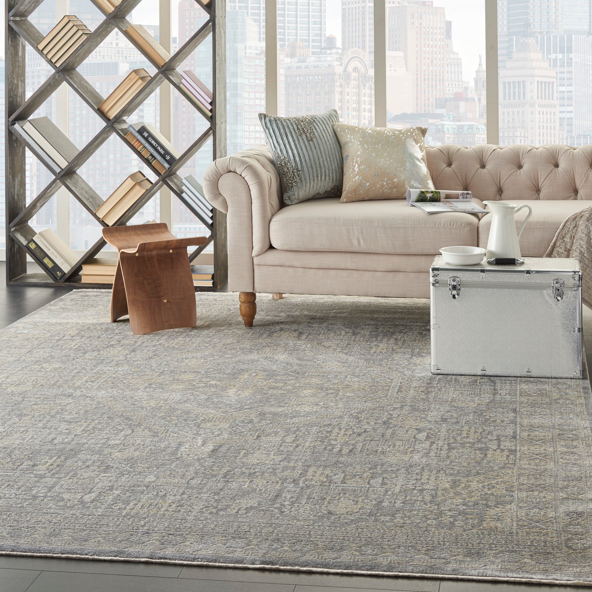 Nourison Home Lustrous Weave  Grey Beige  