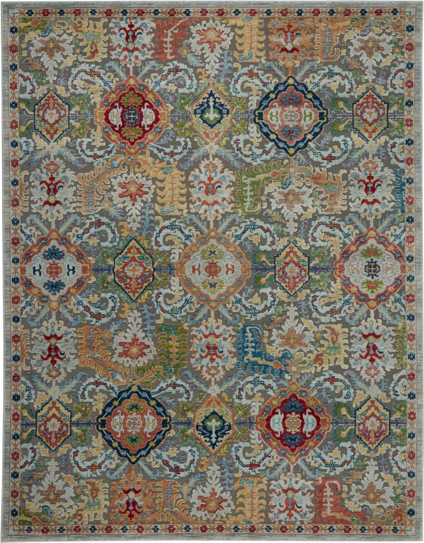 Nourison Home Ankara Global ANR12 Grey Multicolor Traditional Power-loomed Rug