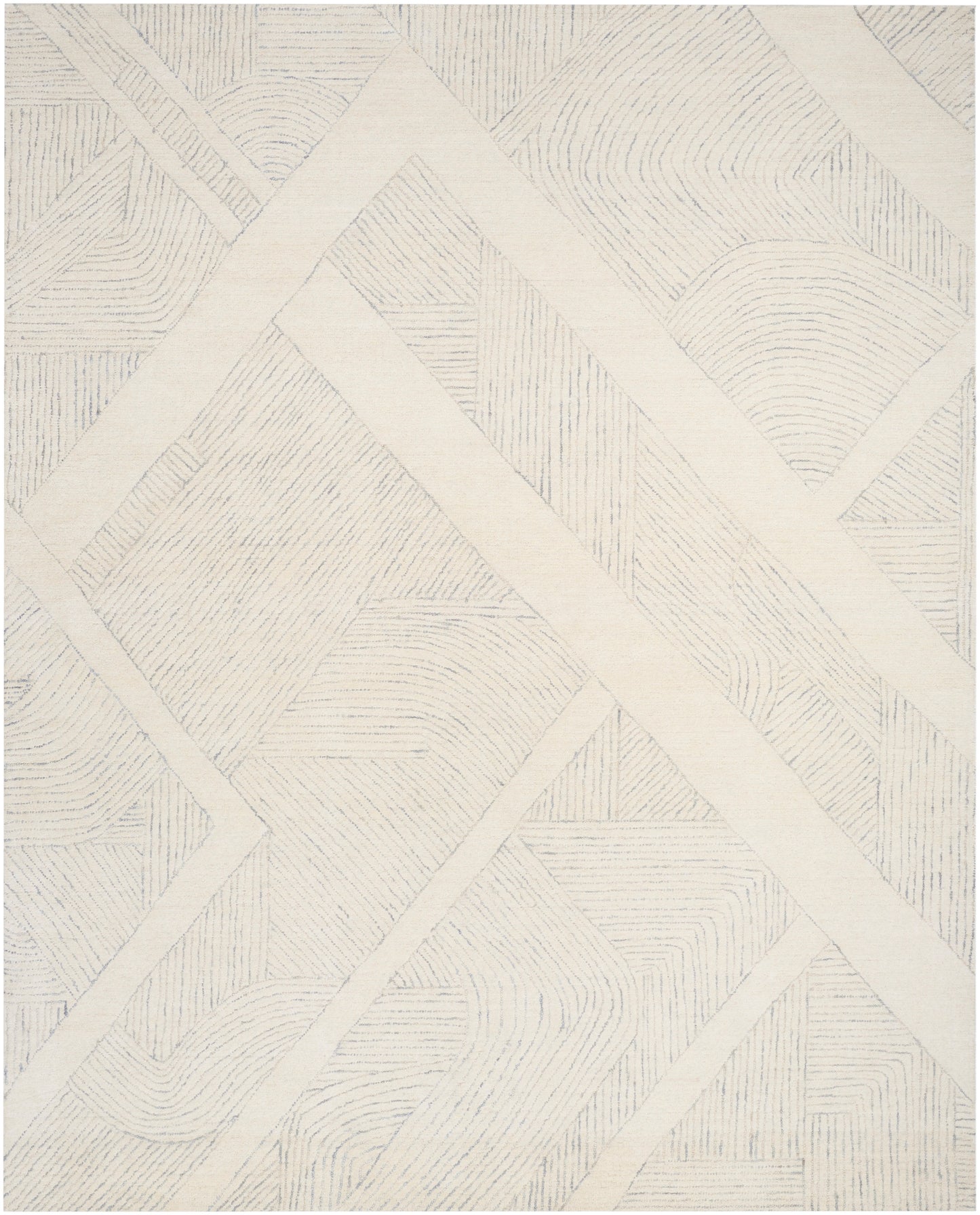 DKNY Pure Patterns PRN01 Ivory Grey Contemporary Hand Tufted Rug