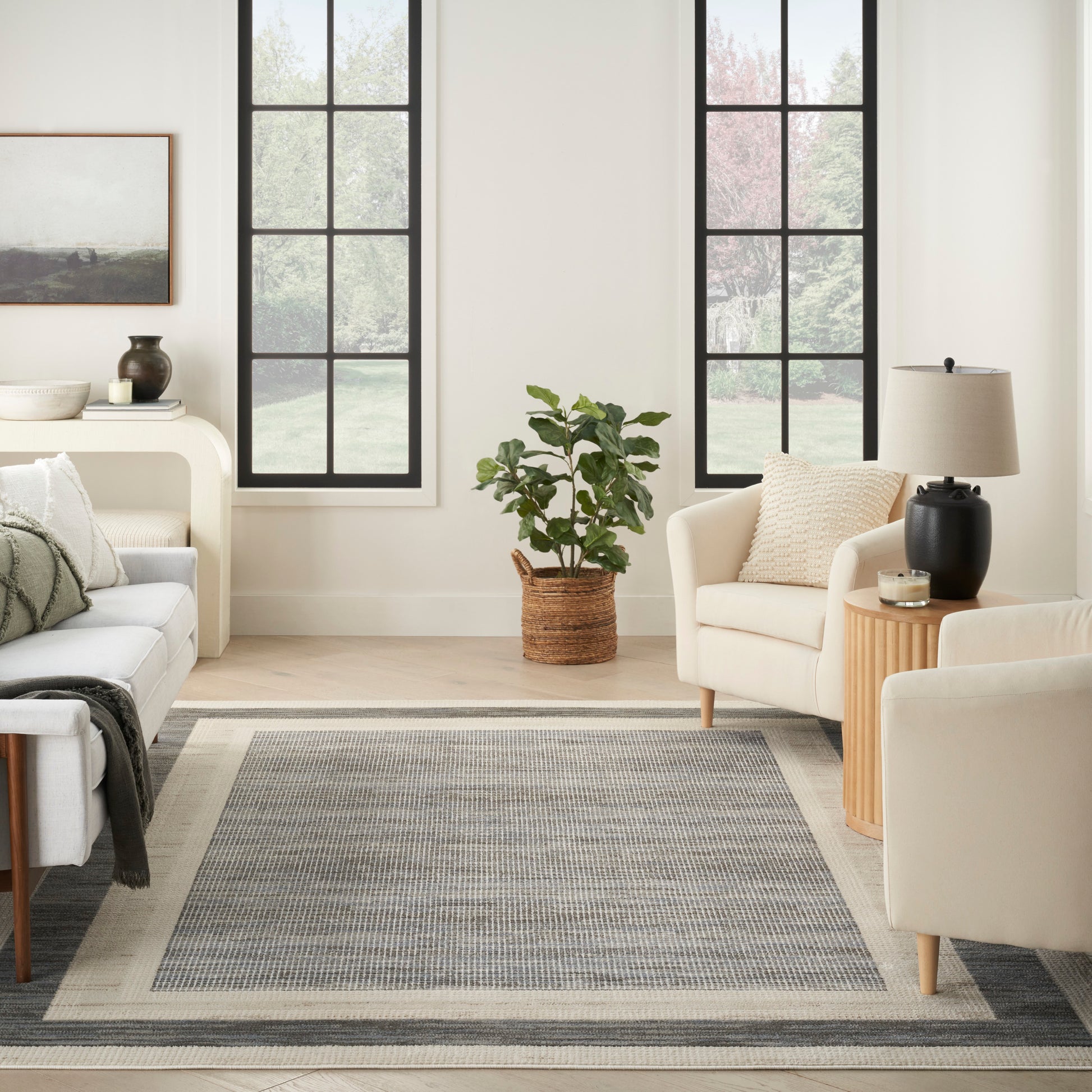 Nourison Home Serenity Home  Grey Ivory  Contemporary