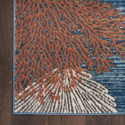 Nourison Home Seaside  Blue Multicolor  Contemporary