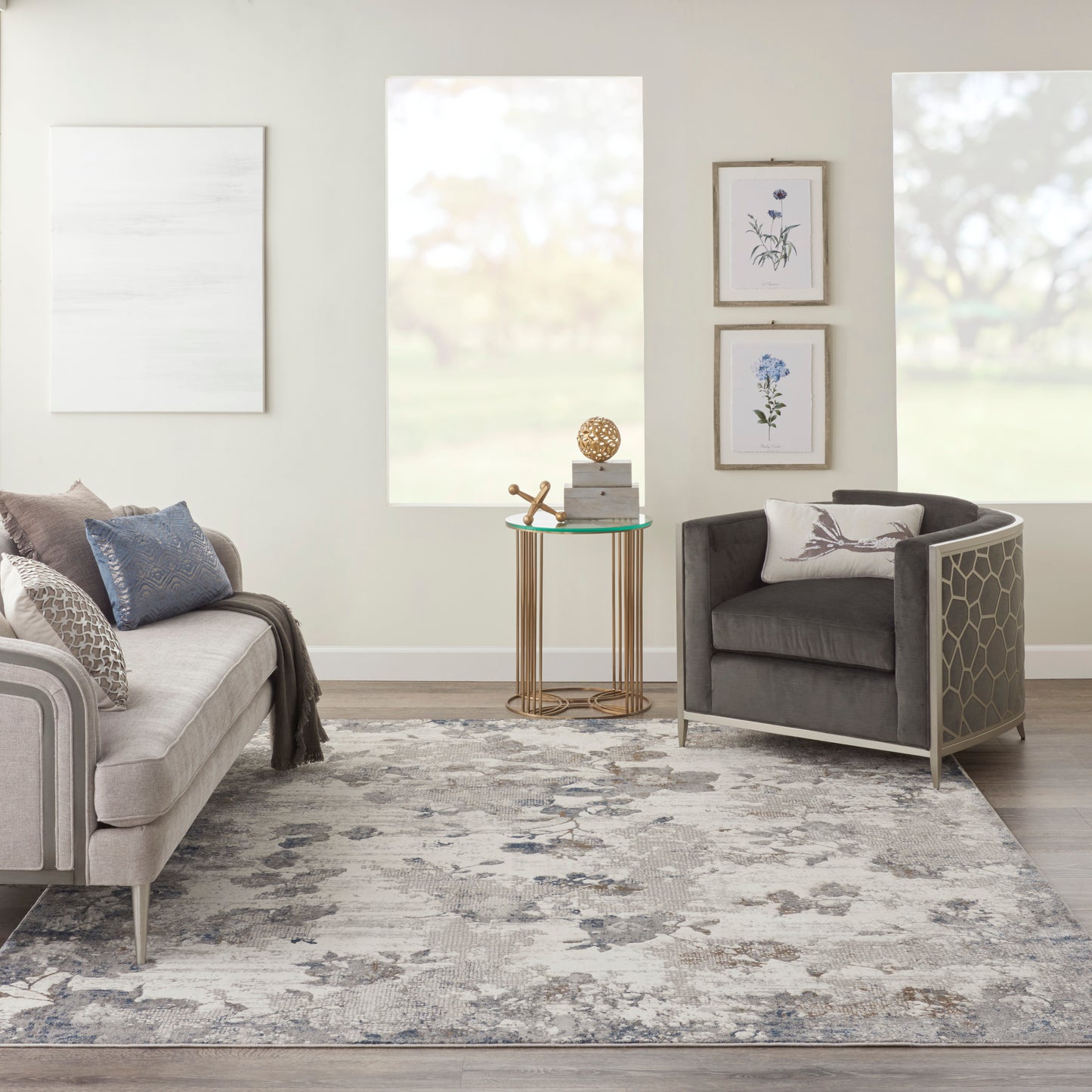Nourison Home Royal Terrace  Ivory Grey  Contemporary