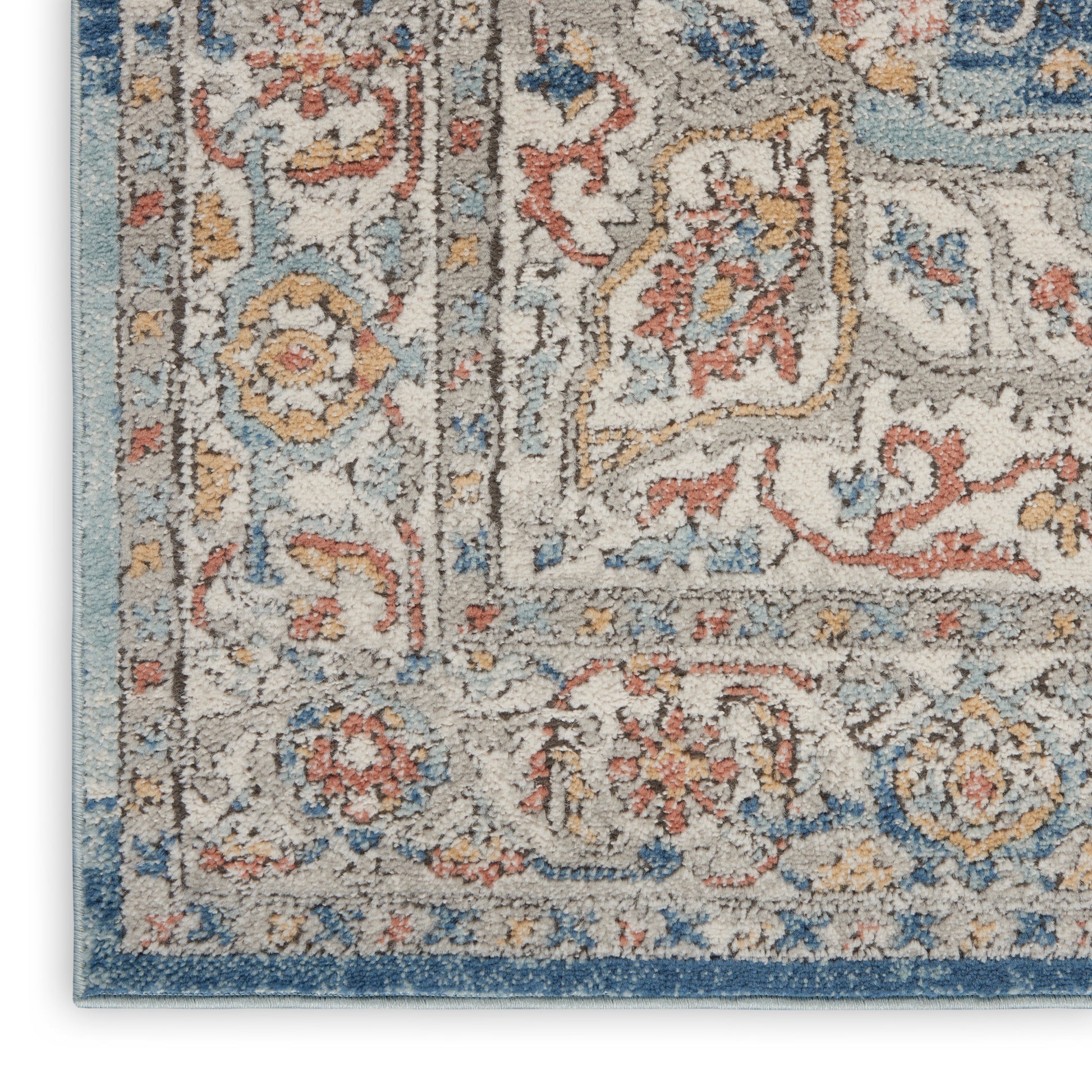 Nourison Home Quarry  Ivory Blue  Traditional