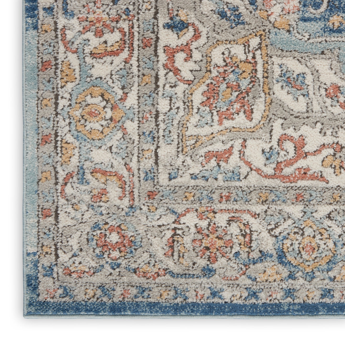 Nourison Home Quarry  Ivory Blue  Traditional