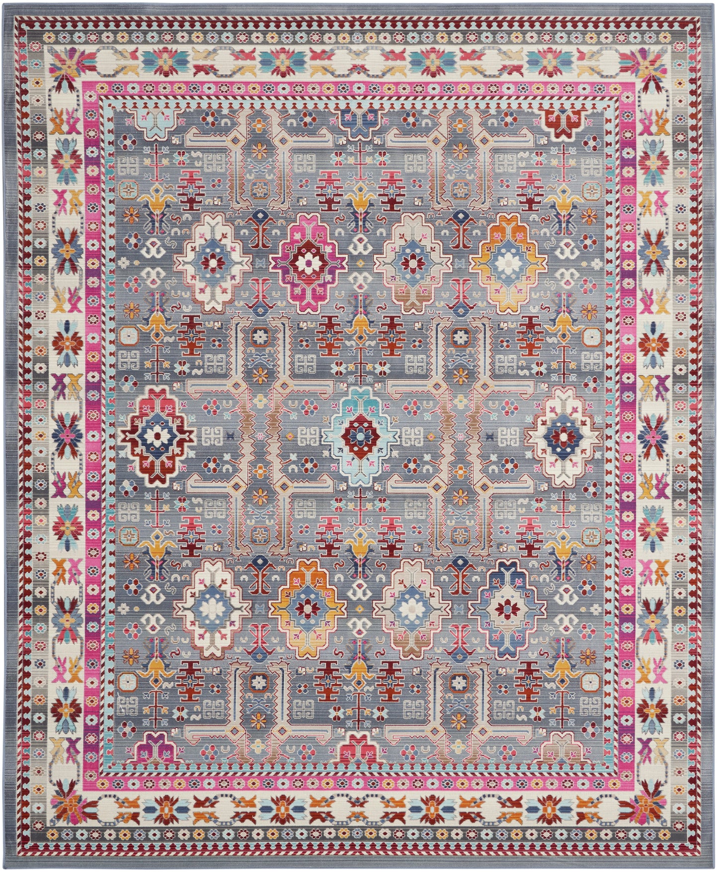 Nourison Home Vintage Kashan  Grey Multi  Transitional
